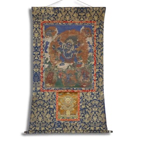 Qing Dynasty Thangka depicting Six-Armed Mahakala
