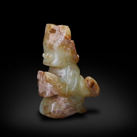 Shang Dynasty Jade kneeling human figure