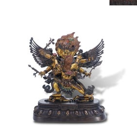 Qianlong period, Qing Dynasty Bronze lacquered and gilded statue of "Hayagriva" from the Sixth-Rank