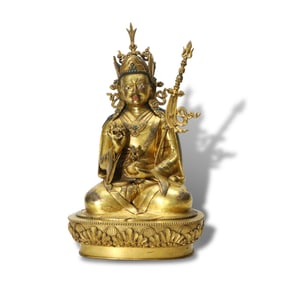Ming Dynasty Gilt-copper statue of Padmasambhava