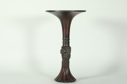 QING DYNASTY BRONZE FLOWER VASE