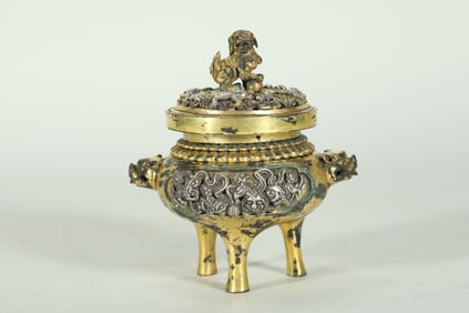 GILDED INCENSE BURNER FROM THE QING DYNASTY