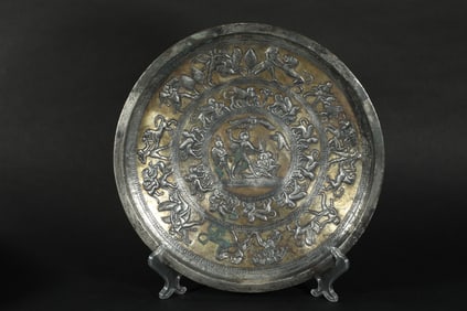 TANG DYNASTY SILVER GILT PERSIAN PLATE