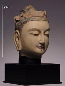 NORTHERN DYNASTIES WHITE MARBLE BUDDHA HEAD