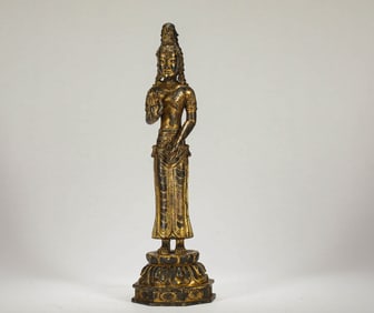 GILDED AYECHA BUDDHA STATUE FROM DALI DURING THE SONG DYNASTY