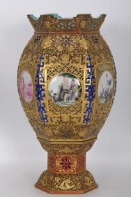 QING DYNASTY ENAMEL LANTERN
