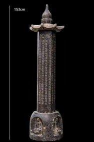 TANG DYNASTY BLUE STONE DHARANI SUTRA PILLAR