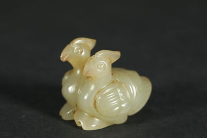 SONG DYNASTY HETIAN JADE DOUBLE MANDARIN DUCKS
