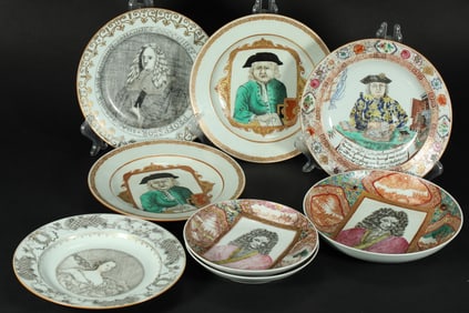WESTERN FIGURE PLATES FROM THE QING DYNASTY
