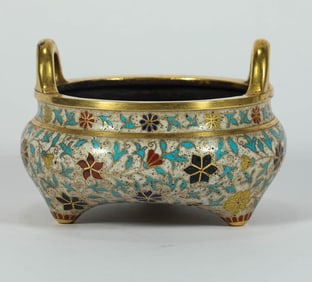 CLOISONNE INCENSE BURNER OF THE QING DYNASTY