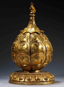 GILDED LOTUS MANDALA FROM THE QING DYNASTY