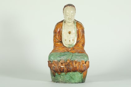 LIAO DYNASTY SANCAI BUDDHIST STATUE