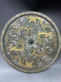 WARRING STATES PERIOD GOLD AND SILVER INLAID BRONZE MIRROR
