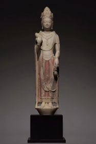 NORTHERN QI DYNASTY WHITE MARBLE BODHISATTVA