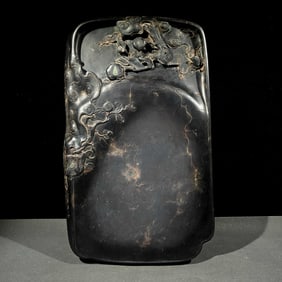 QING DYNASTY DUANXI KENGZIYAN MANY SONS AND MANY BLESSINGS INKSTONE