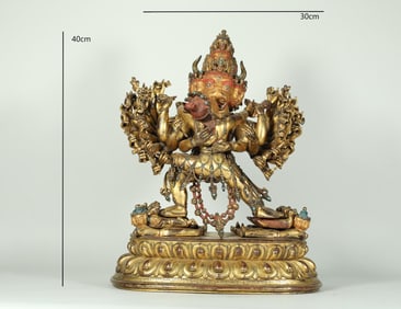 GILT BRONZE VAJRABHAIRAVA FROM THE MING DYNASTY