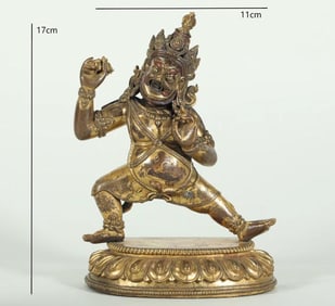 GILDED DHARMA PROTECTOR OF THE QING DYNASTY