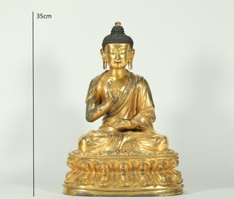 GILDED SHAKYAMUNI BUDDHA FROM THE MING DYNASTY
