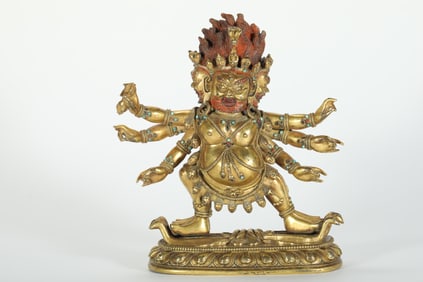 GILDED HORSE-HEAD VAJRA FROM THE QING DYNASTY