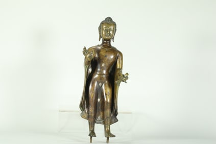 MARA ALLOY COPPER INLAID BUDDHA STATUE