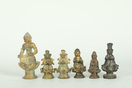 A SET OF LIAO DYNASTY GILT BUDDHIST STATUES