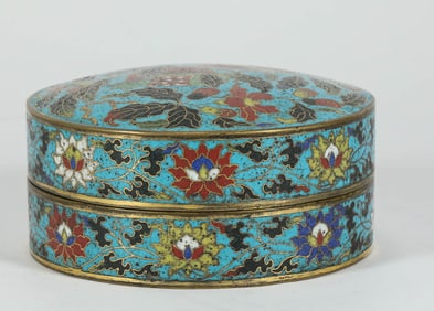 CLOISONNE COVERED BOX FROM THE MING DYNASTY