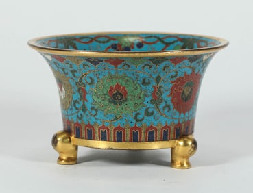 CLOISONNE INCENSE BURNER OF THE QING DYNASTY