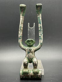 WARRING STATES PERIOD BRONZE INLAID GOLD AND SILVER HOOK