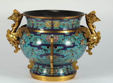 CLOISONNE INCENSE BURNER OF THE QING DYNASTY