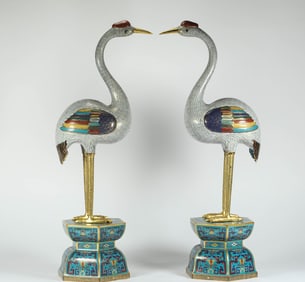 QING DYNASTY CLOISONNE CRANE