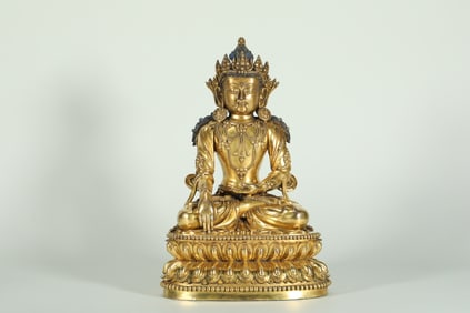 GILT BRONZE BODHISATTVA OF THE MING DYNASTY