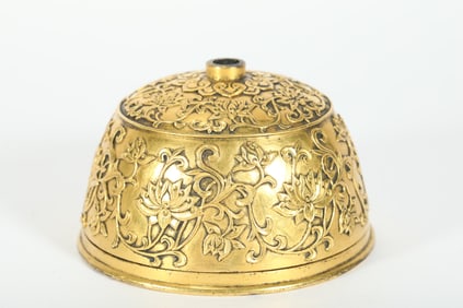 GILDED LOTUS INCENSE HOLDER FROM THE QING DYNASTY