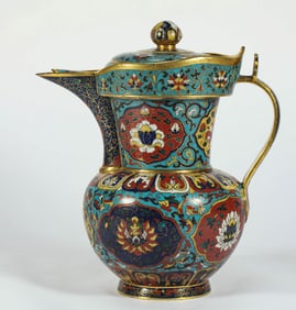 MING DYNASTY CLOISONNE MONK'S CAP TEAPOT