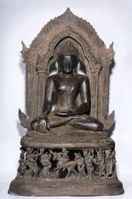 13TH-CENTURY BRONZE BUDDHA