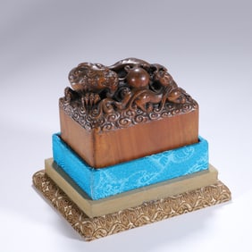 QING DYNASTY SANDALWOOD SEAL