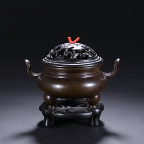 QING DYNASTY BRONZE INCENSE BURNER