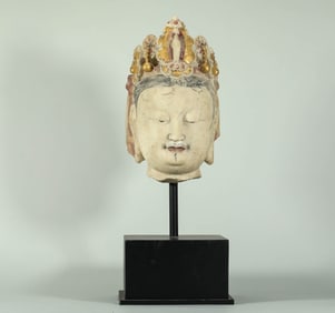 WHITE MARBLE BUDDHA HEAD