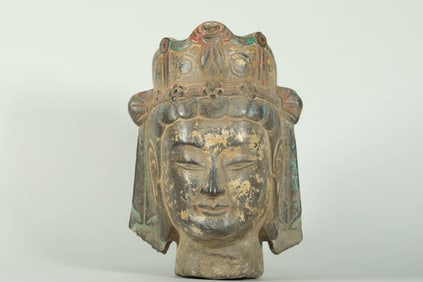 TANG DYNASTY BLUE STONE BODHISATTVA