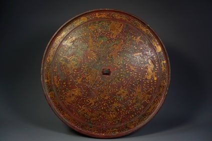 WARRING STATES PERIOD GOLD AND SILVER INLAID BRONZE MIRROR