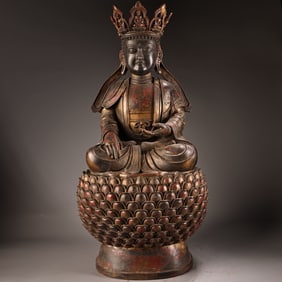 MING DYNASTY BRONZE AND GILDED BODHISATTVA