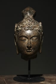 NORTHERN QI DYNASTY BLUE STONE BUDDHA HEAD