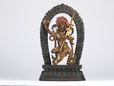 GILDED DHARMA PROTECTOR OF THE QING DYNASTY