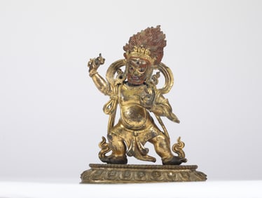 GILDED VAJRAPANI FROM THE QING DYNASTY