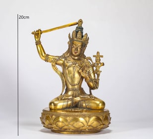 GILDED MONGOLIAN BODHISATTVA FROM THE QING DYNASTY