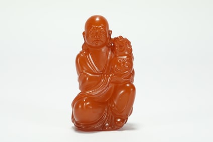QING DYNASTY AMBER FIGURES