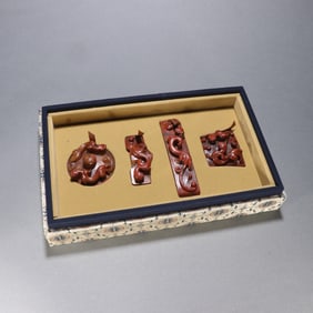 WARRING STATES PERIOD RED AGATE SWORD ORNAMENT