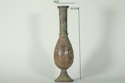 TANG DYNASTY SILVER GILT PERSIAN BOTTLE