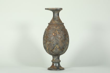 TANG DYNASTY SILVER GILT PERSIAN BOTTLE