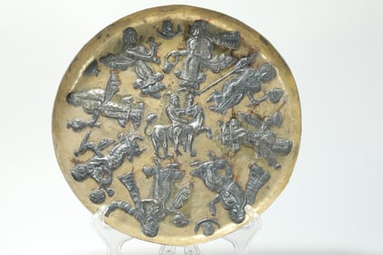 TANG DYNASTY SILVER GILT PERSIAN PLATE