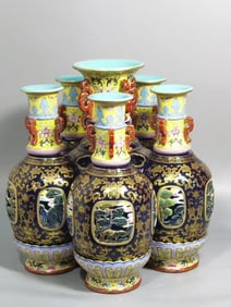 QING DYNASTY ENAMEL REVOLVING VASE